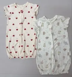 新生児半袖ツーウェイドレスオール2点セット(50〜60cm)