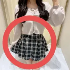 evelyn タックプリーツSK プリーツスカート チェック BK 黒