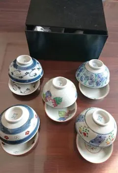 【有田焼】 千窯 絵変わり 茶碗 小皿 取り皿 10枚 5客セット 新品