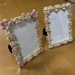 花とパールのフォトフレームセット