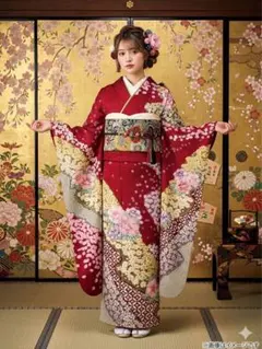 振り袖　フルセット　最高級別誂長襦袢　銀通し　疋田柄　成人式　絞り入り　887