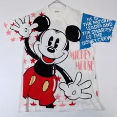 希少 Disney ディズニー Tシャツ ミッキー 両面プリント 綿 L