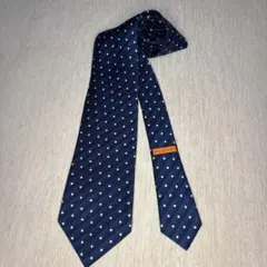 BVLGARI ネイビー ドット柄 シルクネクタイ