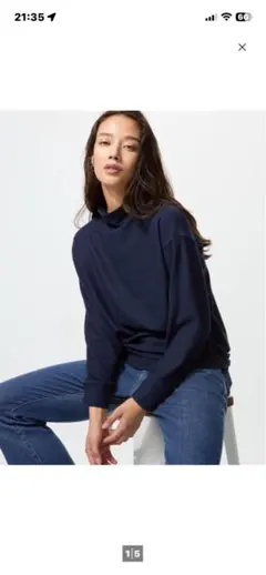 ソフトニットフリースモックネックXL