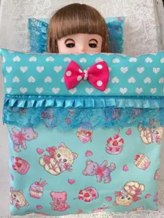 メルちゃん ソランちゃん ネネちゃん 布団 セット ねこさんくまさんブルー①-2