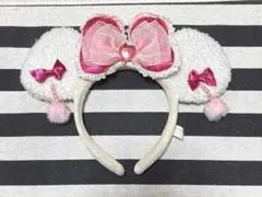 ディズニー カチューシャ　イヤリング　白