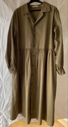 Gymphlex コットンツイル ギャザーシャツワンピース