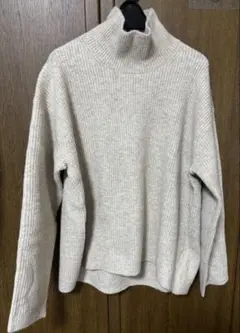 UNIQLO ユニクロ スフレヤーンハイネックセーター Lサイズ ベージュ