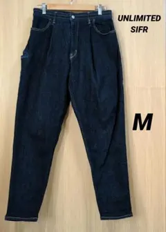 UNLIMITEDSIFR✨ストレッチテーパードパンツ　ダークブルーデニムパンツのサムネイル