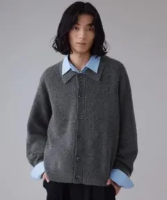 LUENNA 襟付きニットポロカーディガン