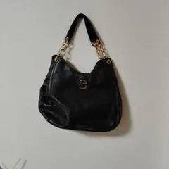 MICHAEL KORS ブラックレザーショルダーバッグ