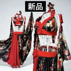 【新品】ベリーダンス★和風柄 ブラック★黒★インナーパンツ付