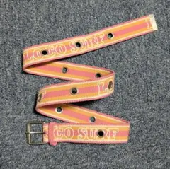 平成ギャル LOCO SURF ストライプ ベルト オレンジ×ピンク 美品