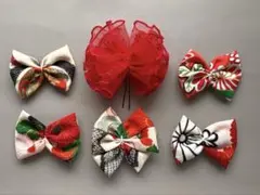 《534》七五三　髪飾り　ヘッドドレス　着物リメイク　赤黒　アンティークモダン