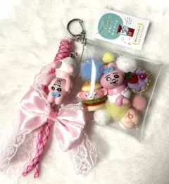 ガチャ詰めポーチ♡おぱんちゅうさぎ♡ピンク　リボン　パラコード