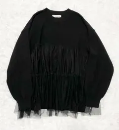 NANO universe 長袖ニット　セーター　ブラック　黒