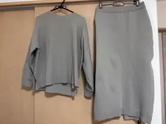 サマンサモスモス ブルー セットアップ ベージュ