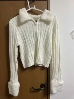 ホワイトニットカーディガン