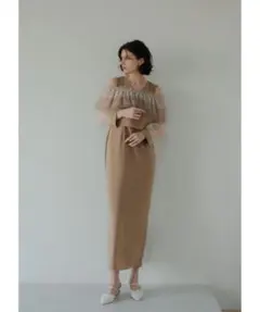 【新品】結婚式 お呼ばれ 二次会3way tulle ruffles dress