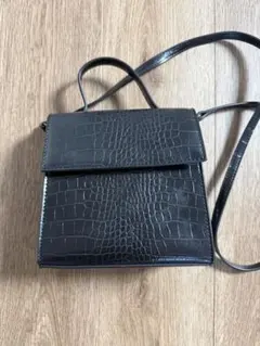 ブラック クロコダイル風 ショルダーバッグ