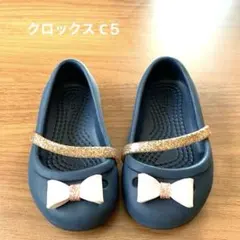 mmmmm様専用 クロックス　サンダル　パンプス　C５　リボン　ネイビー