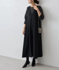 極美品　ビアズリー　ブークレワンピース　ネイビー　ジャンスカ 極美品 ビアズリー ブークレワンピース ネイビー ジャンスカ