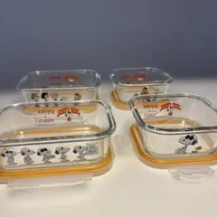 パイレックス スヌーピー 耐熱ガラス保存容器 ジョークール 4個セットのサムネイル