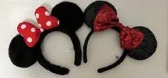 ミニーマウス耳カチューシャ2点セット