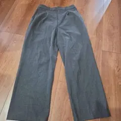 UNIQLO タックワイドパンツ　レディース　グレー　Lサイズ