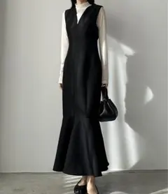 新品タグ付き✨Louere 深Vネックツイードマーメイドジャンパースカート