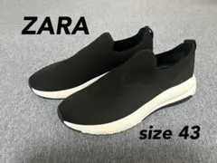 ZARA ブラックニットスリッポン　size43のサムネイル