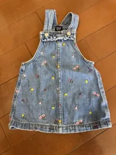 GAP デニム花柄サロペットワンピース 12-18ヶ月