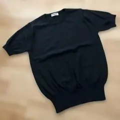 トランスコンチネンツ　ウール半袖セーター　S