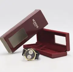 【中古】MONTINE デュアルタイム ブラック×ゴールド ユニセックスウォッチのサムネイル