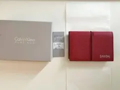 カルバンクライン 名刺入れ レッド 牛革 レザーのサムネイル