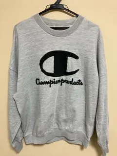 【USA製90s】Championリバースウィーブ 刺繍ロゴ グレー スウェット