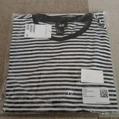 【新品】H&M ボーダー Tシャツ ブラック Lサイズ