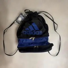adidas ボール用 ナップサック ブルー ブラック タグ付き
