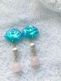 シェルピアス・イヤリング（ローズクオーツ）