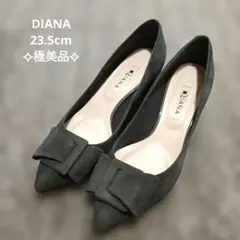 美品　DIANA スエード パンプス グレー リボン　ダイアナ 23.5のサムネイル