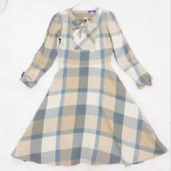 ブルーレーベルクレストブリッジ チェック ウール ワンピース チェック
