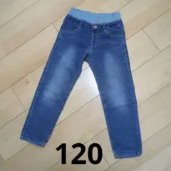 デニム パンツ ハート イオン のびるっち　ガールズ　120 ストレッチ