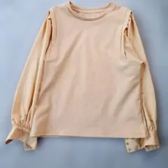 美品✨️ gu 布帛コンビネーション 長袖カットソー オレンジ　XL ゆったりのサムネイル