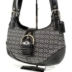 美品★ COACH コーチ ショルダーバッグ ソーホー シグネチャー 黒