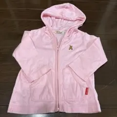 miki HOUSE ピンク ジップアップ トレーナー 80