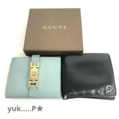 GUCCI グッチ 二つ折り財布 2点セット ジャッキー GGロゴ レザー