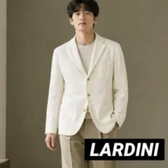 近年モデル】LARDINI ジャケット サマーニット生地 リネン混 ベージュ