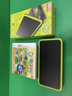 New 2DS LL ブラック/ライム + とびだせ どうぶつの森