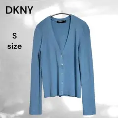 【DKNY】(P/S) リブ素材 Vネックカーディガン 伸縮性 汚れありのサムネイル