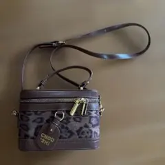 レオパード柄 バニティ ショルダーバッグ ブラウン